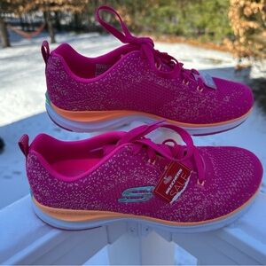 Women’s Sketchers air cooled memory foam hot pink sneakers Size 7 New